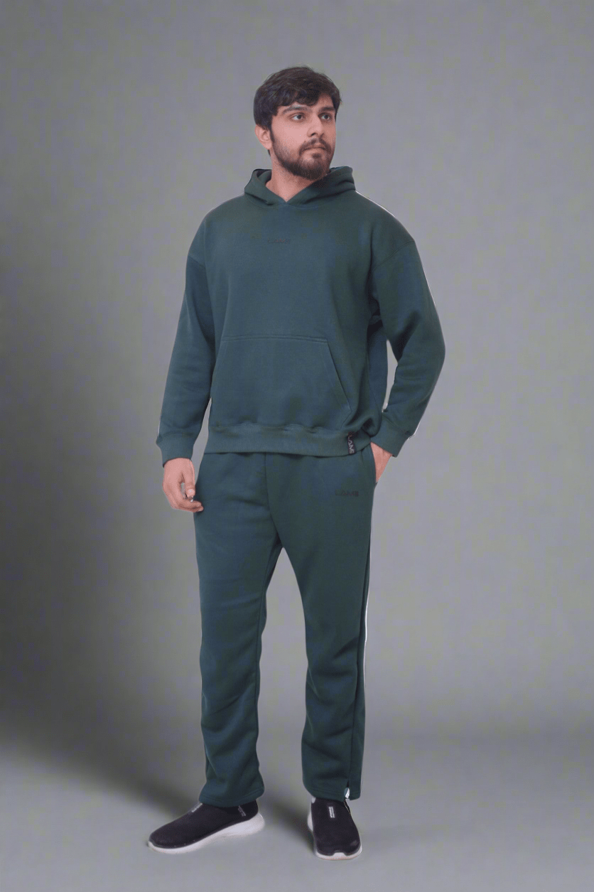 Green Hoodie with Bootcut Pant Track Suit