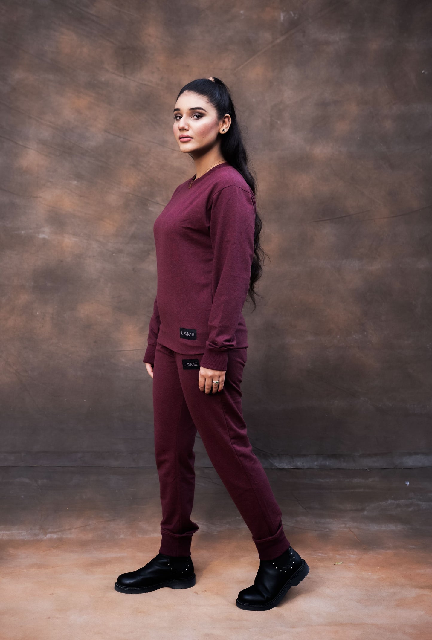 Maroon Sweat Shirt with Jogger Pant Track Suit