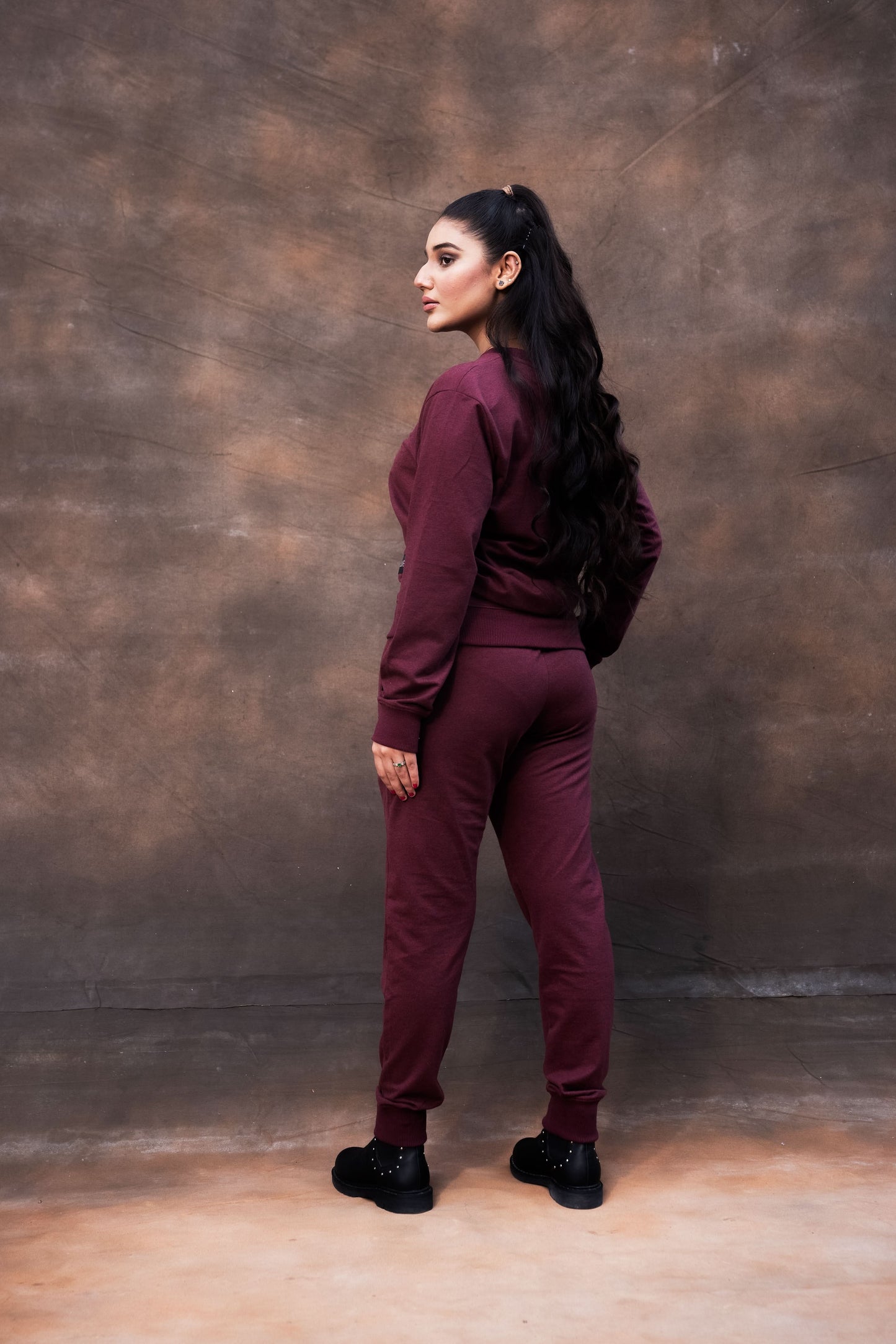 Maroon Sweat Shirt with Jogger Pant Track Suit