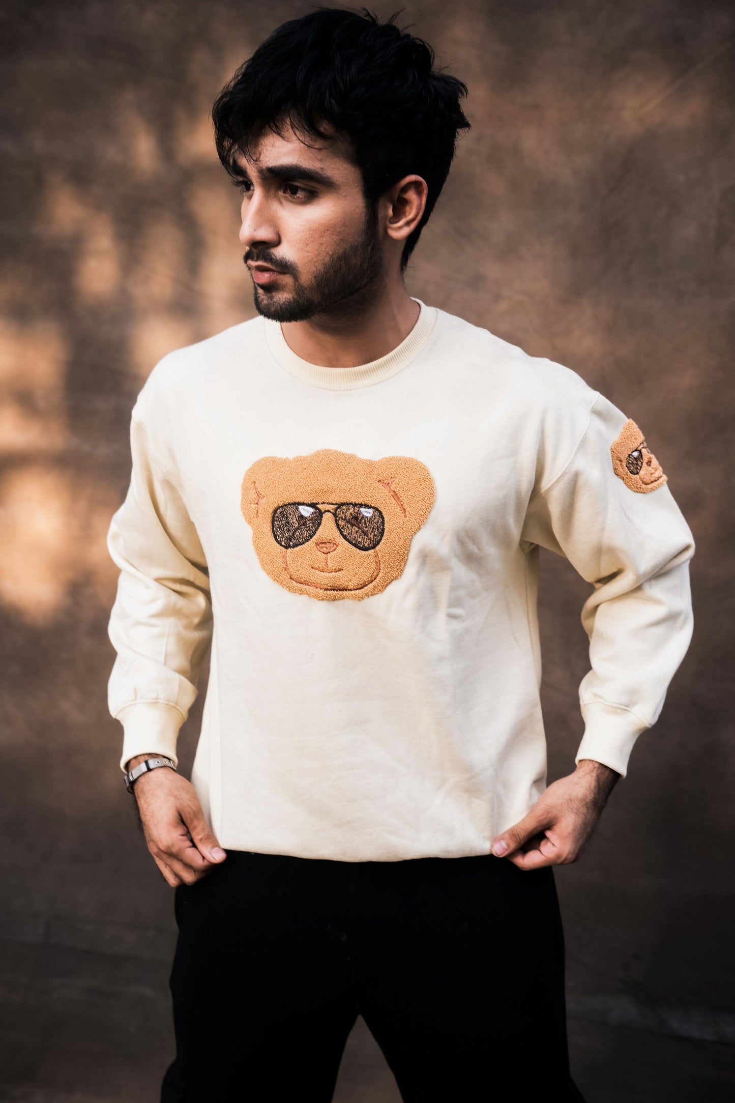 Beige Bear Sweat Shirt