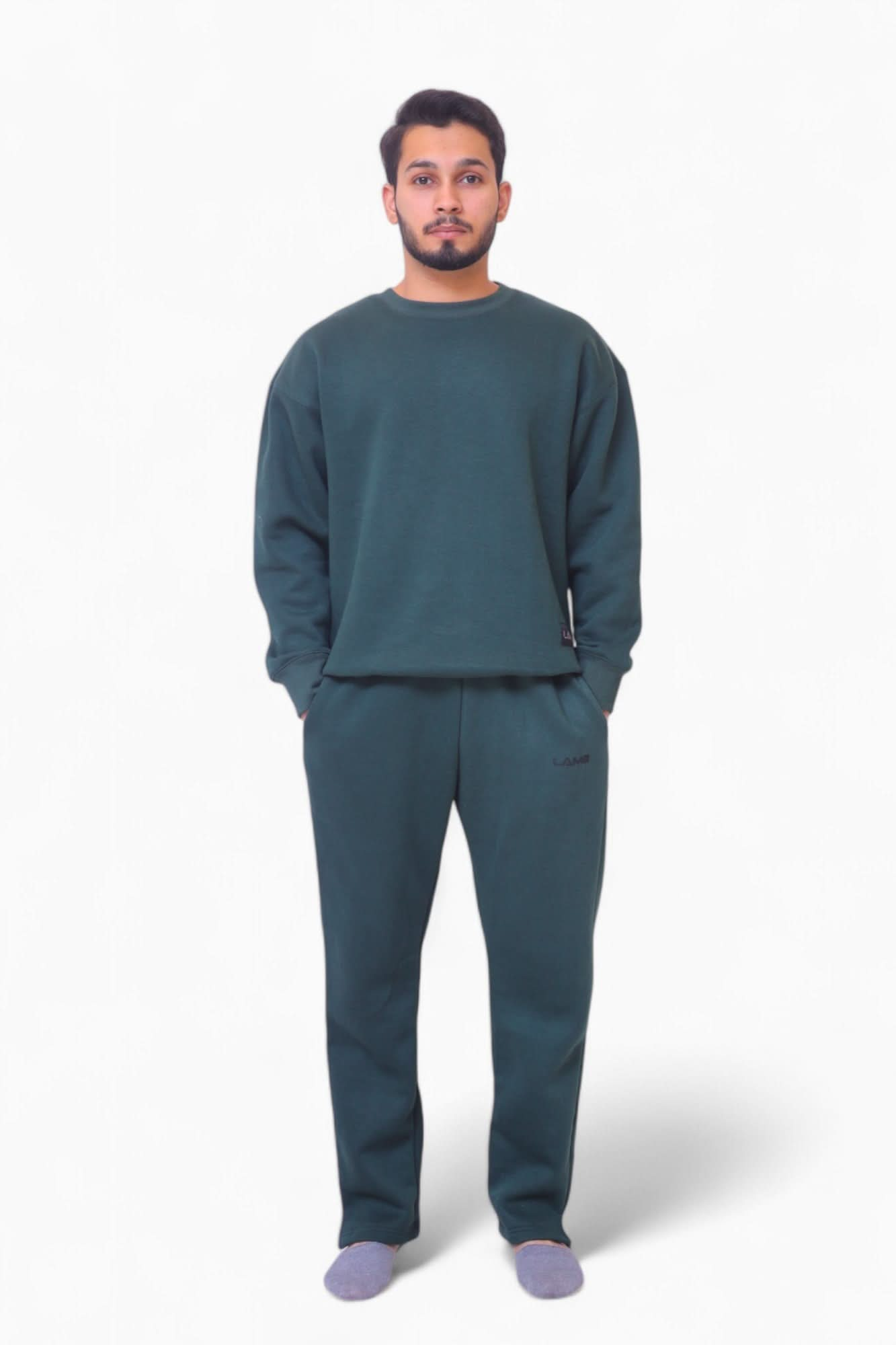 Green Sweat Shirt with Bootcut Pant Track Suit