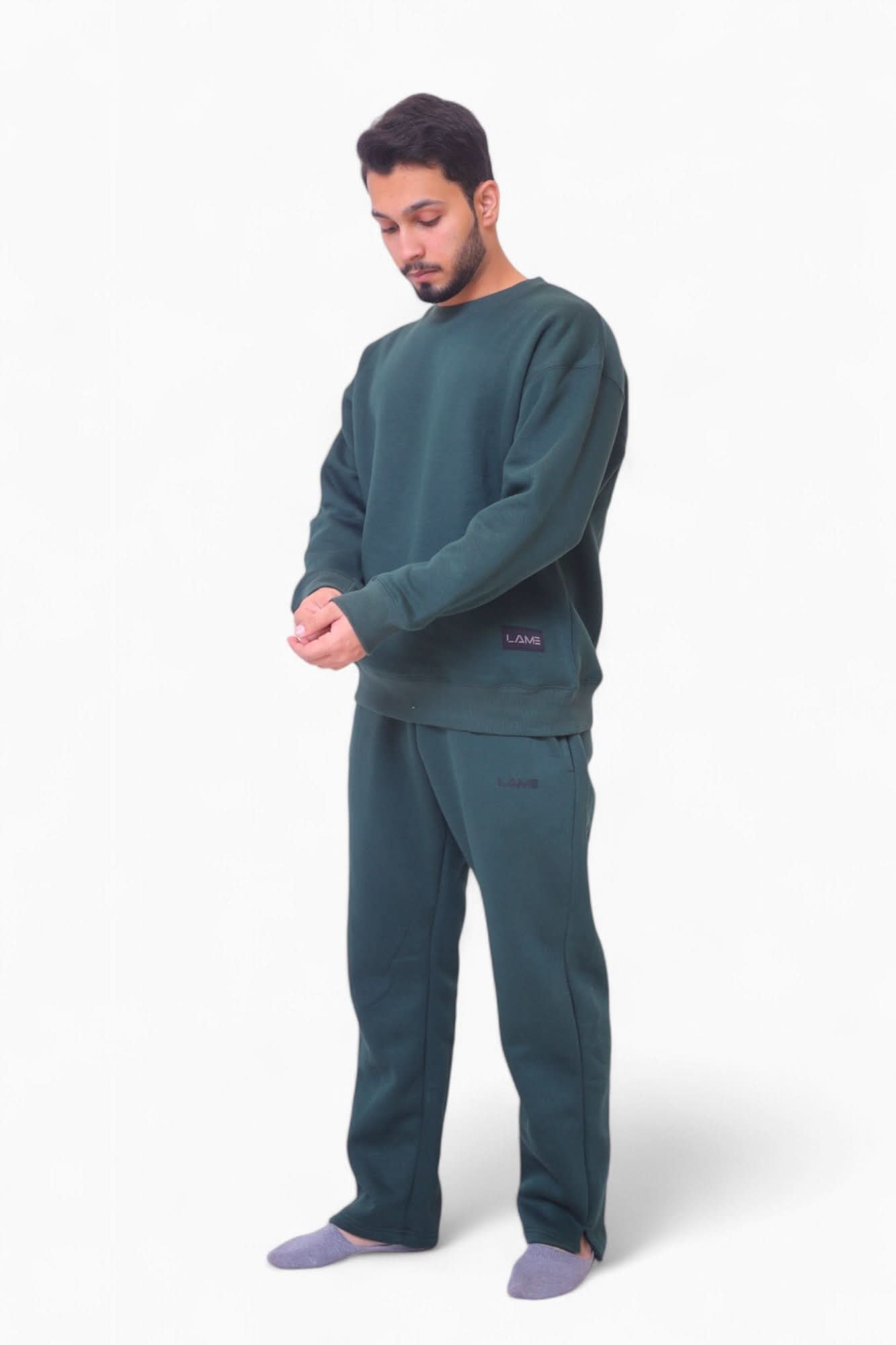 Green Sweat Shirt with Bootcut Pant Track Suit