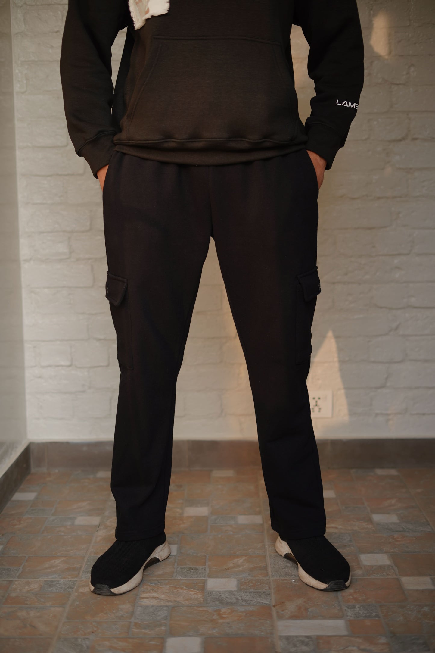 Lame Black Cargo Pant