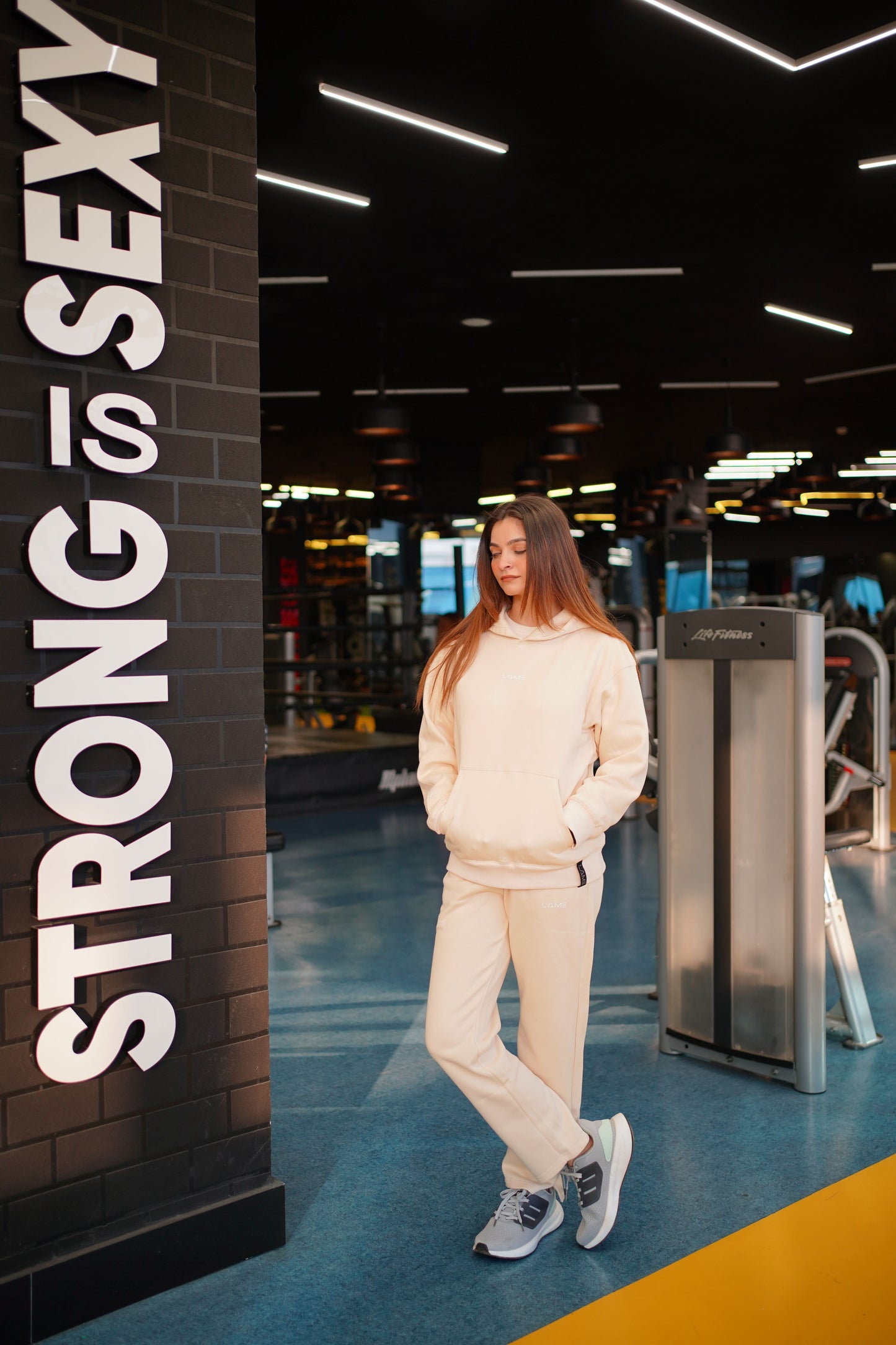 Beige Hoodie with Bootcut Trouser Track Suit