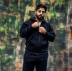 Lame Black Zipper Hoodie - Image 2