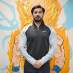 Black with Grey Sleeves Quarter Zipper Drifit Activewear for Men | LAME Performance Wear