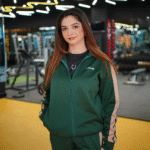 Green with Beige Stripe Activewear Twin Set – Premium Comfort & Stylish Performance Wear