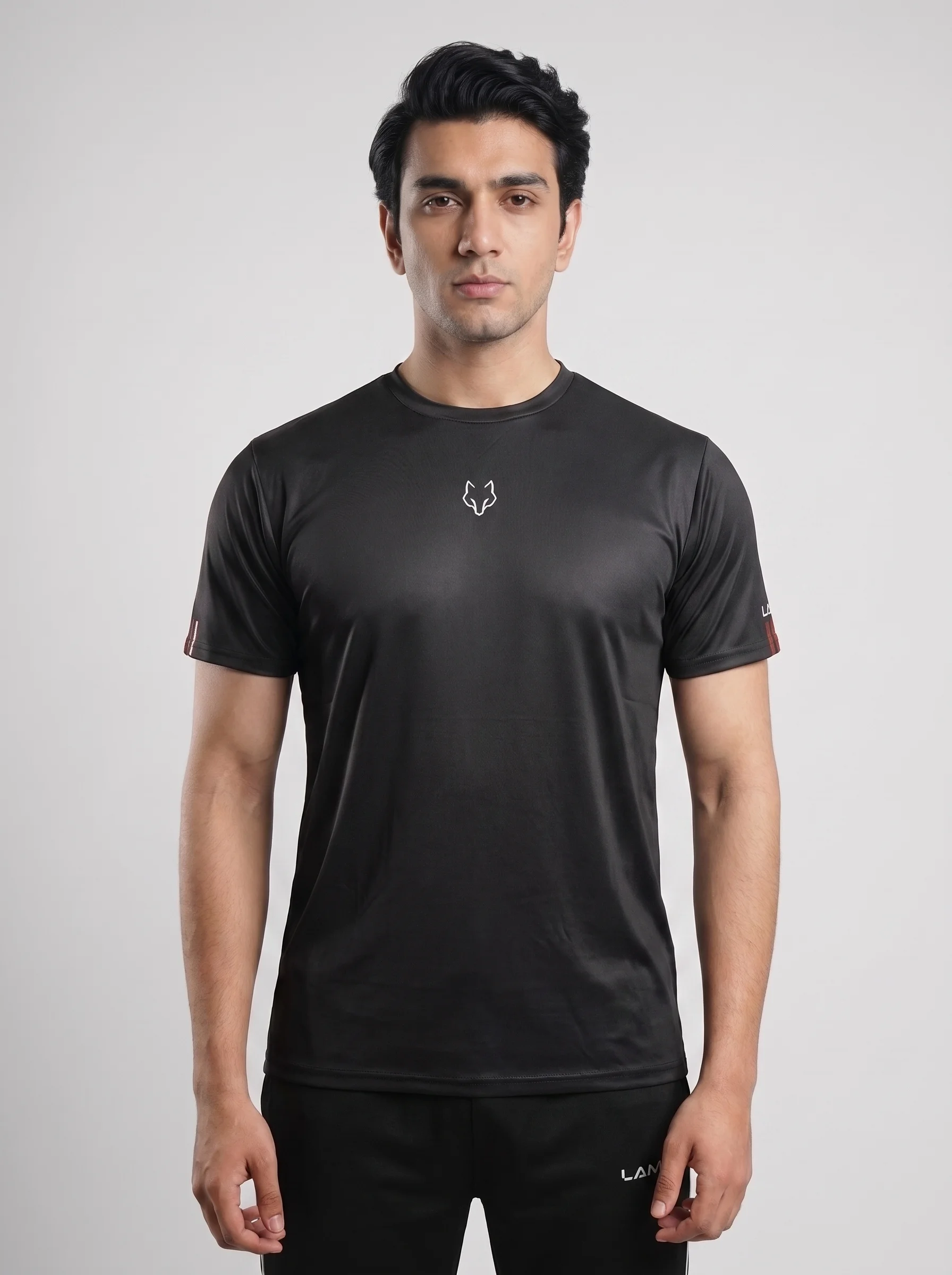 Never Give Up Black Red Stripe Drifit Active Wear - Image 2