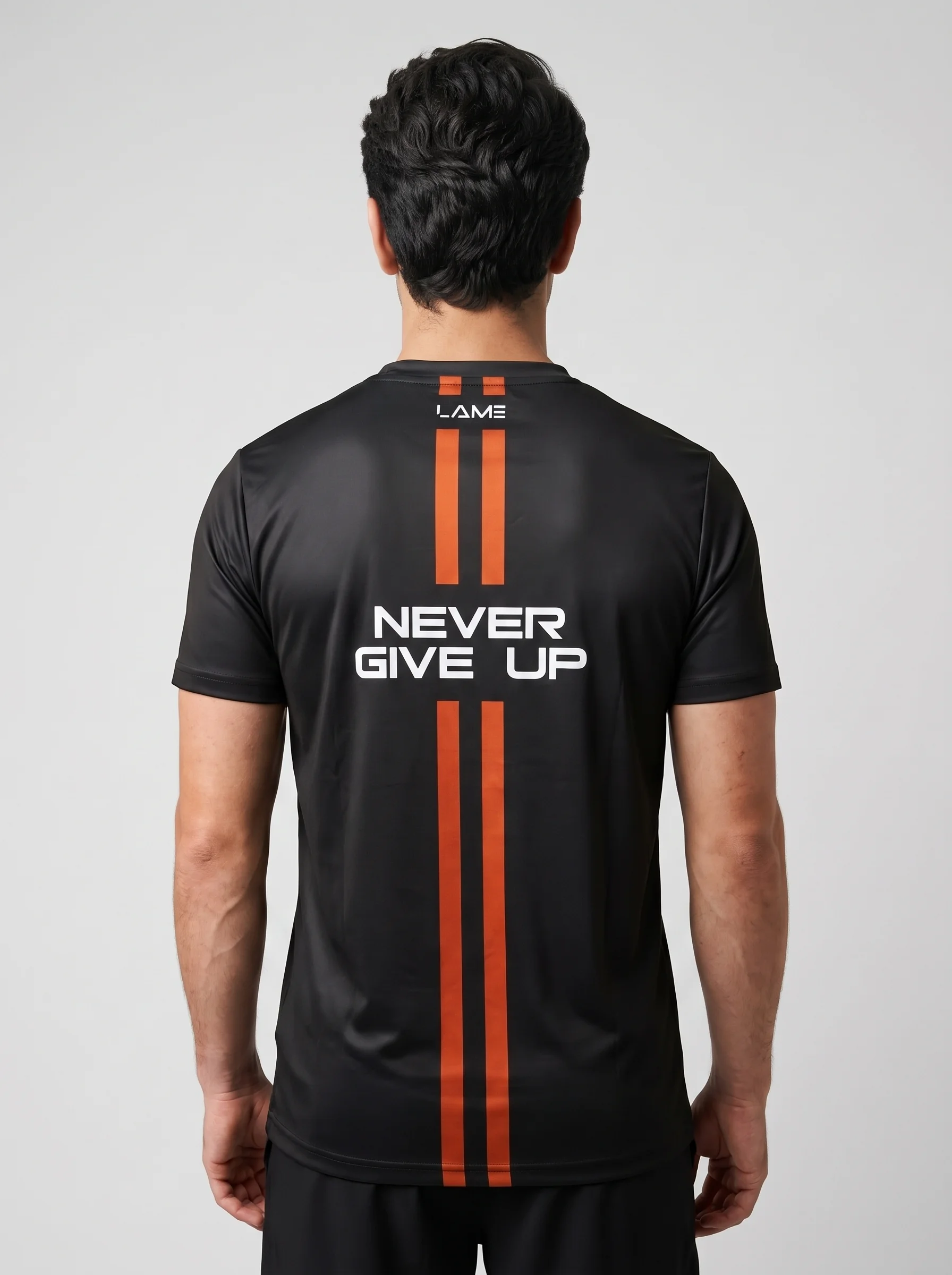 Never Give Up Black Red Stripe Drifit Active Wear - Image 3