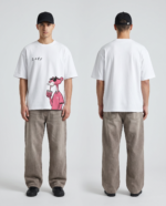 Lame — Pink Panther Boba Tee | White Oversized Graphic T-Shirt - Image 2