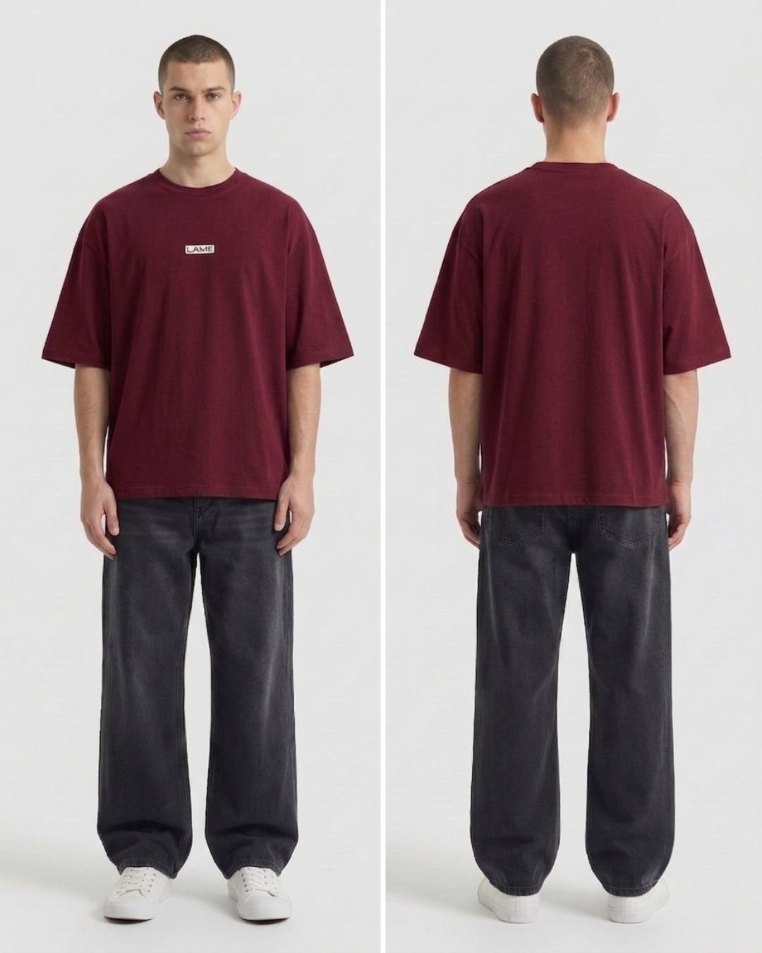 Plain Tee — The Blank Essential Maroon from Lame